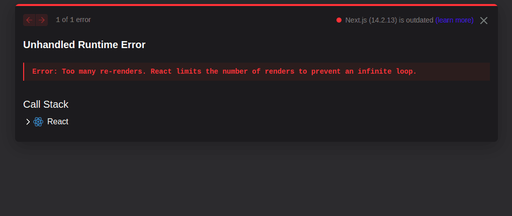 Resolving [Next.js] Error: Too Many Re-Renders